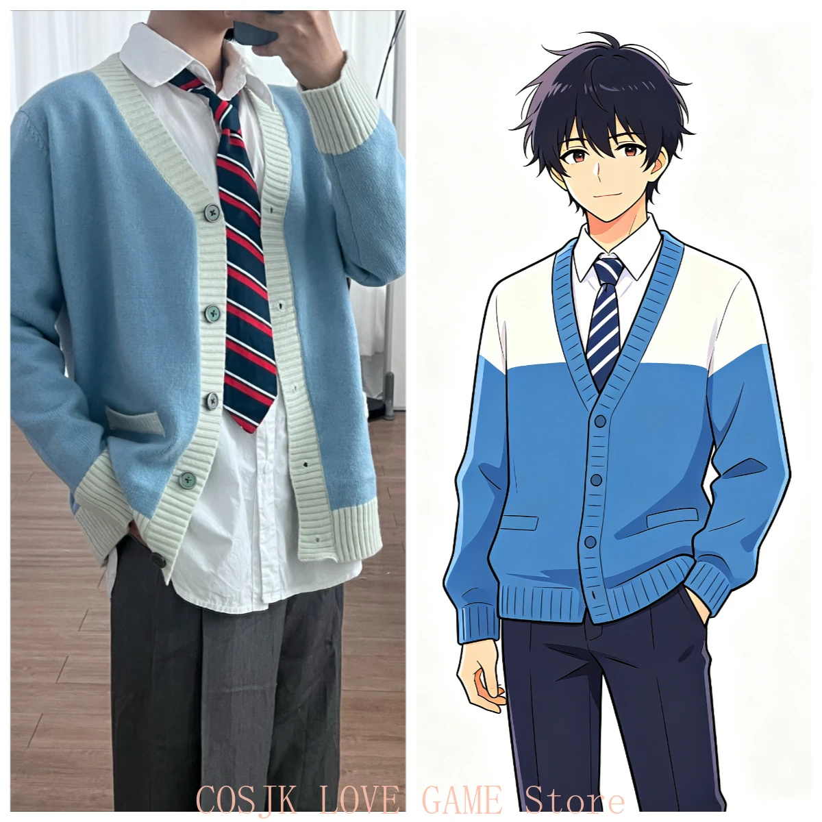 

Anime Project Sekai ‌Shindai Rui‌ Cosplay Costumes Knitted Cardigan Jacket Casual Spring Autumn Wear Coat Halloween Gift