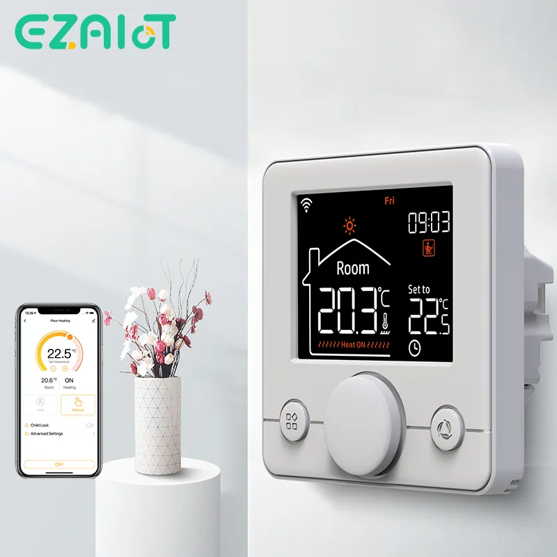 

WiFi Water Gas Boiler/Electric Floor Heating Thermostat Tuya Smart Programmable Warm Temperature Controller Alexa Google Voice