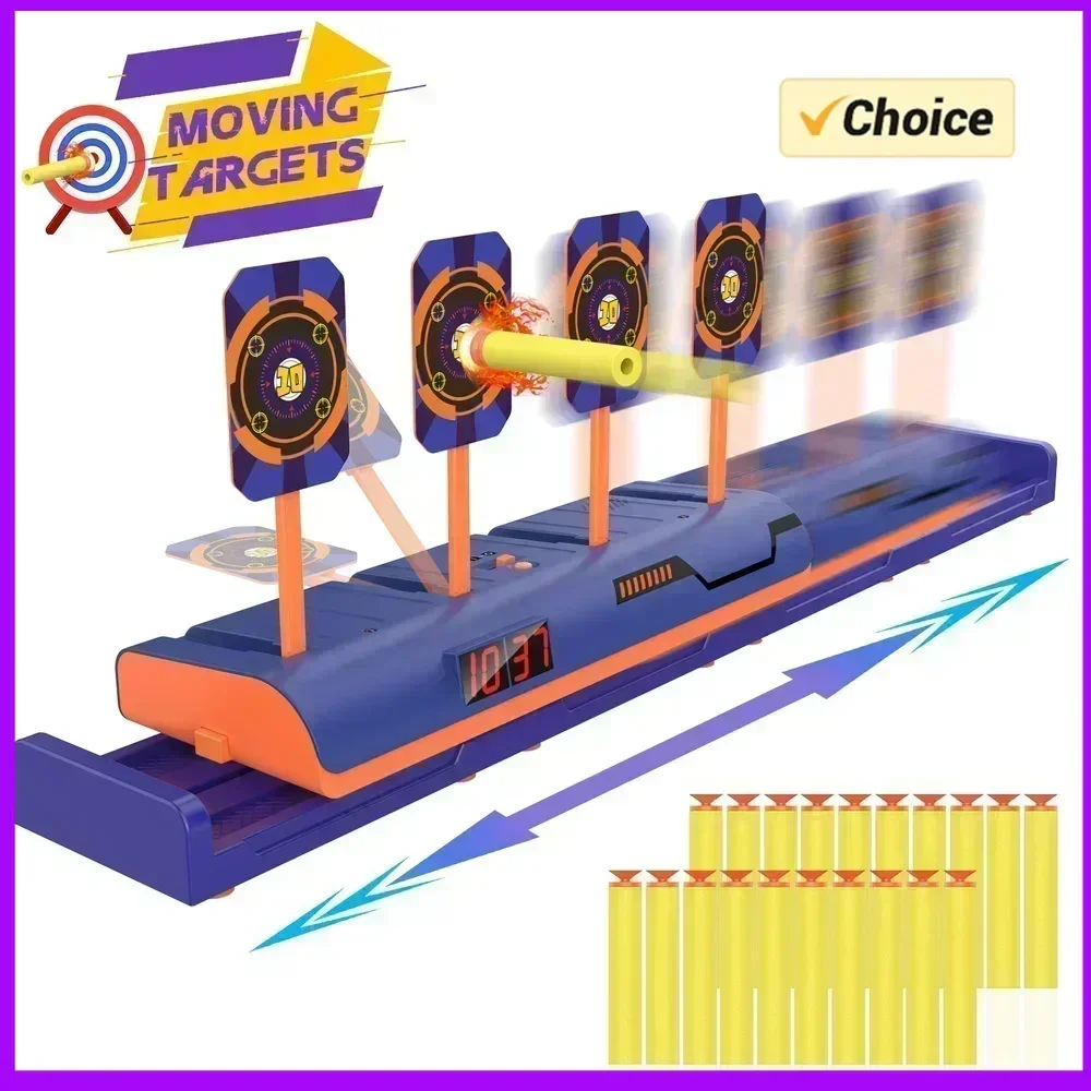 

Электрическая мишень для стрельбы с автоматическим сбросом для игрушечного оружия: аксессуары для детских игр со звуком и светом, высокоточная система подсчета очков