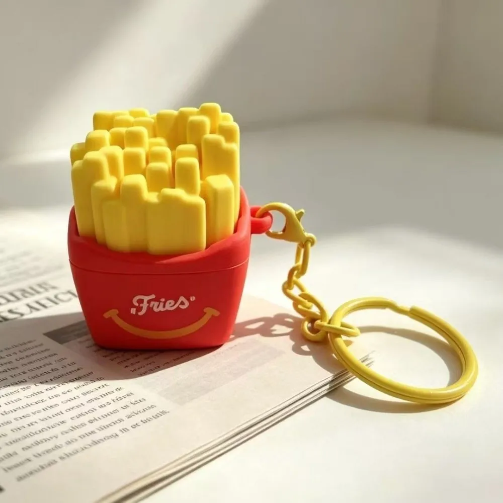 Novelty Relaxation Fidget Keychain Cute Lightweight Simulation Food Keyring Mini Portable Press Bag Pendant Backpack Charm