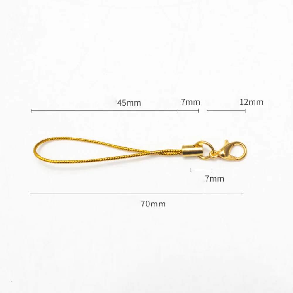 REGELIN Mobile Case Strap Lariat Lanyard Gold Lobster Clasp Cell Phone Cord Hang Rope Key Chain Charm Finding Connector Ring DIY