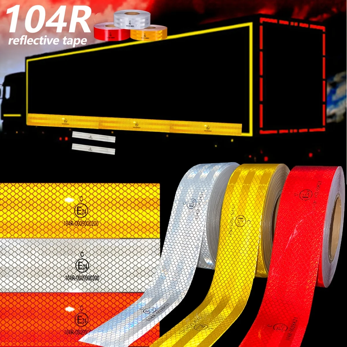 Reflective Safety Tape High Intensity Reflective Safety Mark Self-adhesive Warning Strip Waterproof Safety Tape