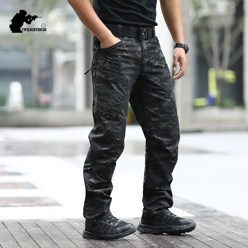 High Quality Men\'s Tactical Pants Streetwear Waterproof Multiple Pockets Cargo Pant Men Clothing Tooling Trousers A3F311