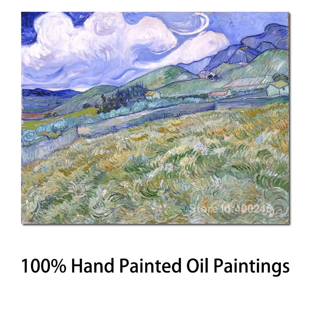 

Canvas Wall Art Famous Artwork Vincent Van Gogh Landscape from Saint Remy Handmade Oil Painting Reproduction High Quality