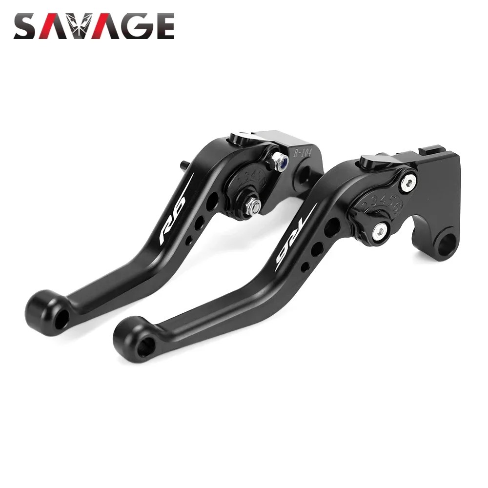 Alavancas de freio de embreagem curta para YAMAHA, alças de controle ajustáveis do guidão, acessórios da motocicleta, YZF-R6, 1999-2021, YZFR6, R6S