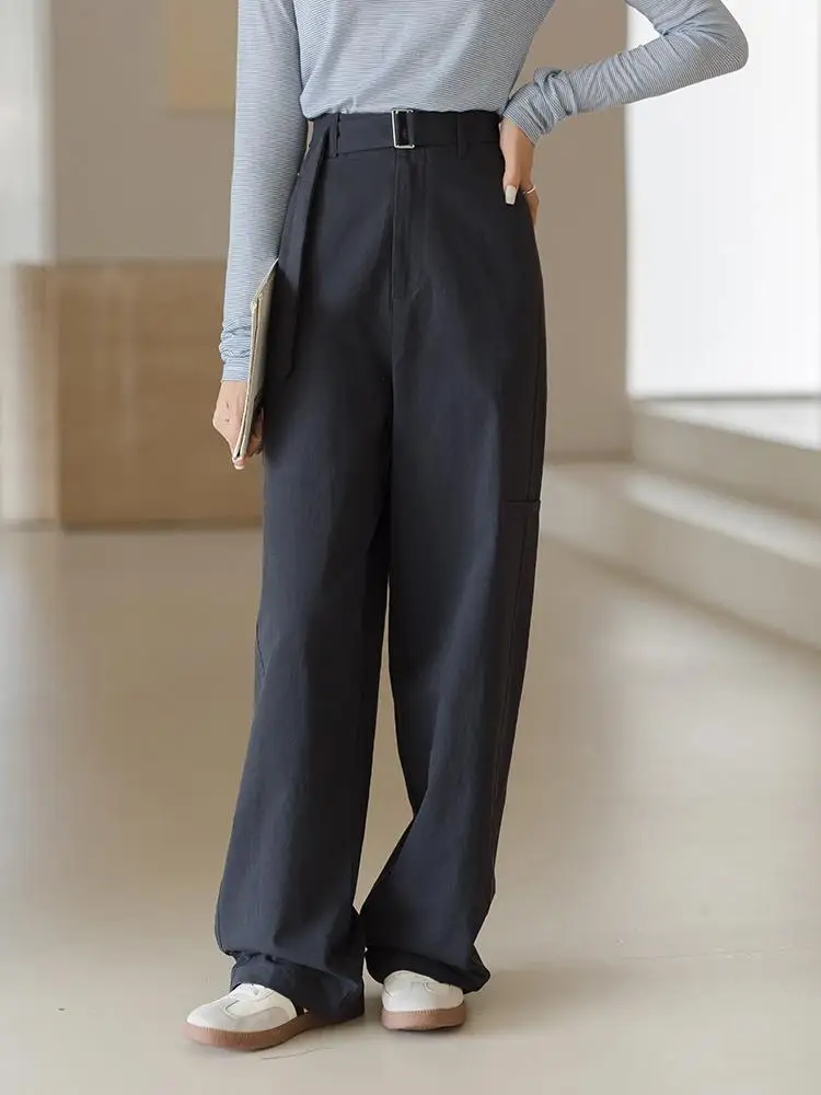 

Женские повседневные брюки с высокой талией, прямые, белые, свободного кроя, универсальные, широкие джинсы из хлопкового стрейч-денима, на пуговицах