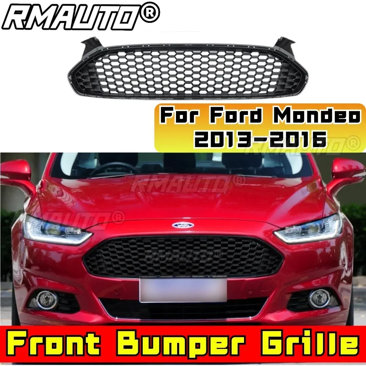 Mondeo Front Grill Car Front Bumper Racing Grille Grill Body Kit Front Bumper Grille For Ford Mondeo 2013-2016 Car Accessories