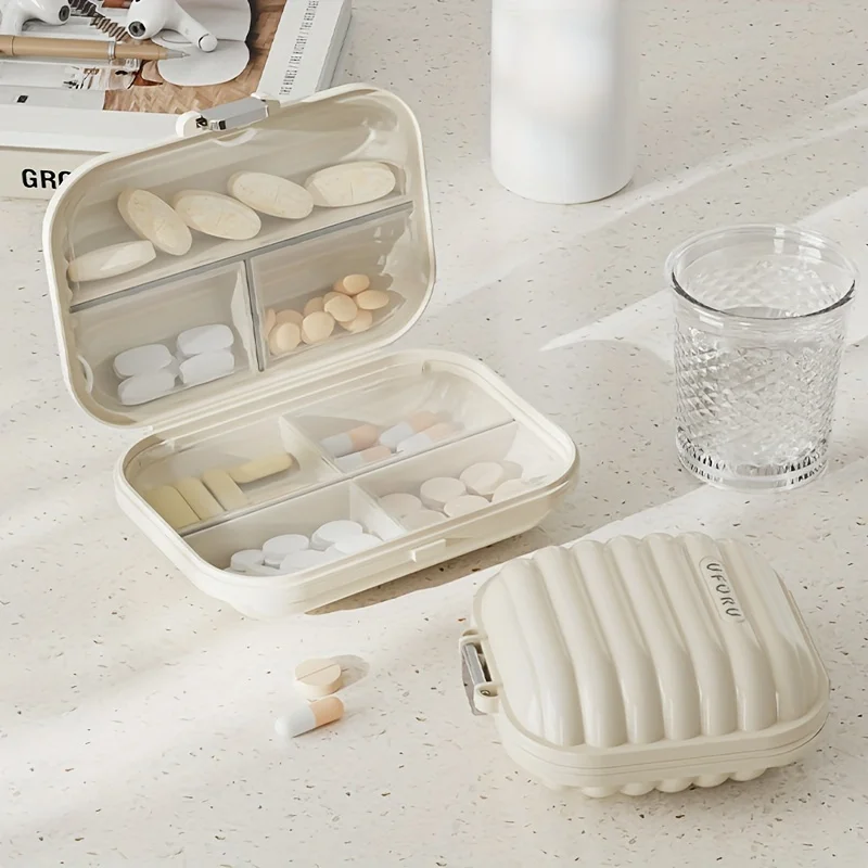 2pcs 7-grids Weekly Pill Box with Lids, Portable Pill Dispenser,Plastic Dustproof Pillbox,Household Storage Organizer for Travel