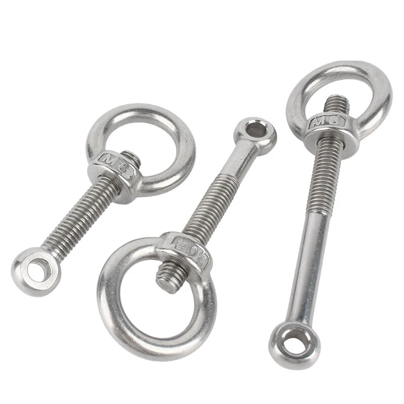 1-2set 304 Stainless Steel Live Joint Bolt Suspension Eye Nut M5 M6 M8 M10 M12 Lifting Nuts Screw Ring Set GB798