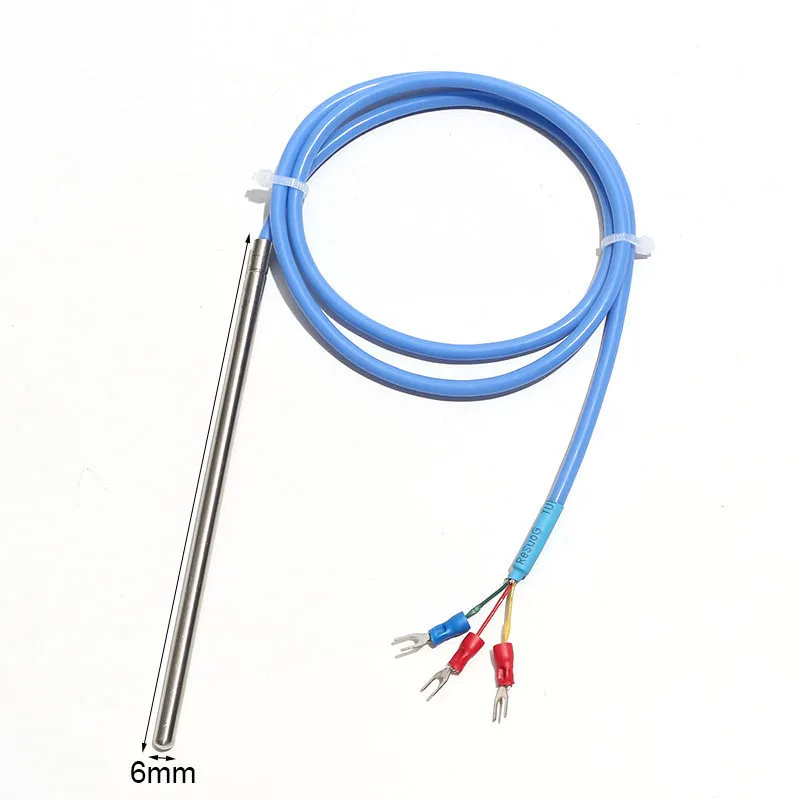 

PT1000 Удлиненный водонепроницаемый термостойкий датчик температуры Длина кабеля 1-5 м-50 ~ 200 ° C 3-изолированные вилки для обработки канавок