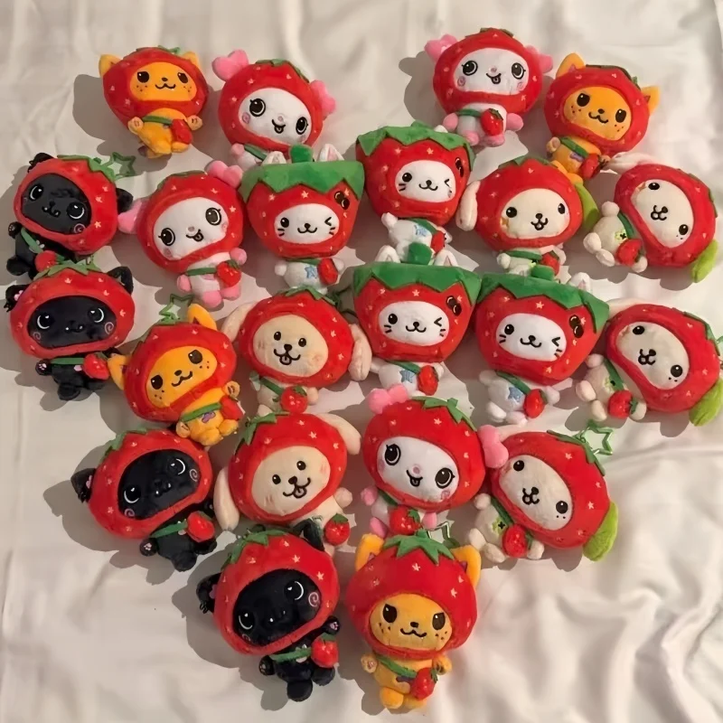 Authentic Idol Theme Cotton Doll Strawberry Style Plush Figure Keychain Bag Pendant Collectible Gift Desktop Decor Cute Toy