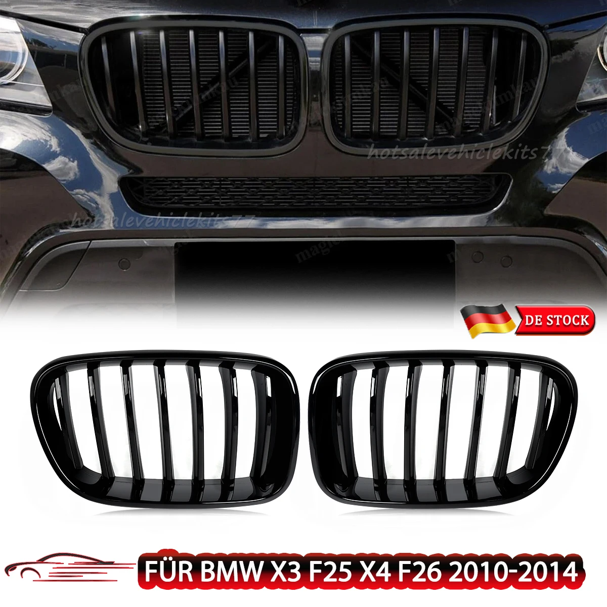 

Для BMW X3 F25 X4 F26 2011-2014 предварительно фейслифт 2X передняя решетка почек глянцевый черный