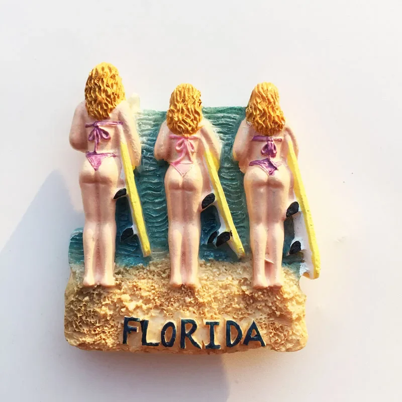 USA Florida Mediterranean Cyprus Jamaica Bikini Beauty Refrigerator Magnets Magnetic Bottle Opener Fridge Magnet Bear Opener