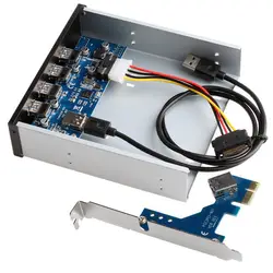 4 Ports USB 3.0 Front Panel Splitters HUB USB 3.0 PCI Express PCI-E Card Adapter 5.25
