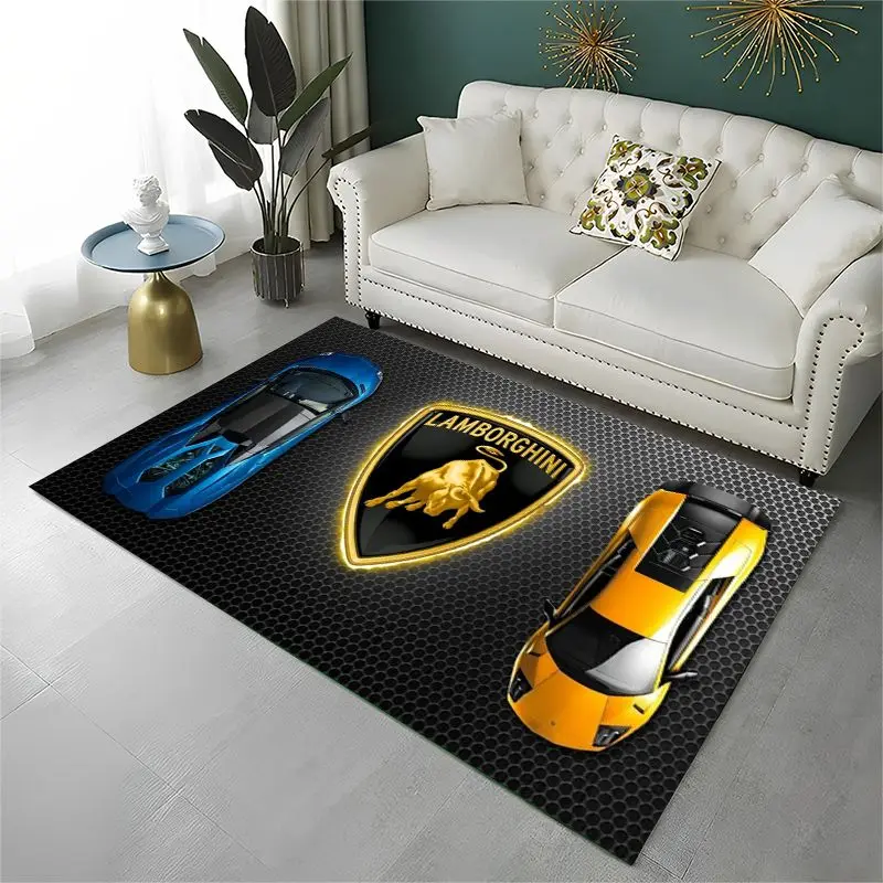 Racing Car L-Lamborghini MOTO Non-Slip Area Rug for Living Room,Bedroom,Playroom,Soft Carpet Floor Mat Home Decor Rug  Room