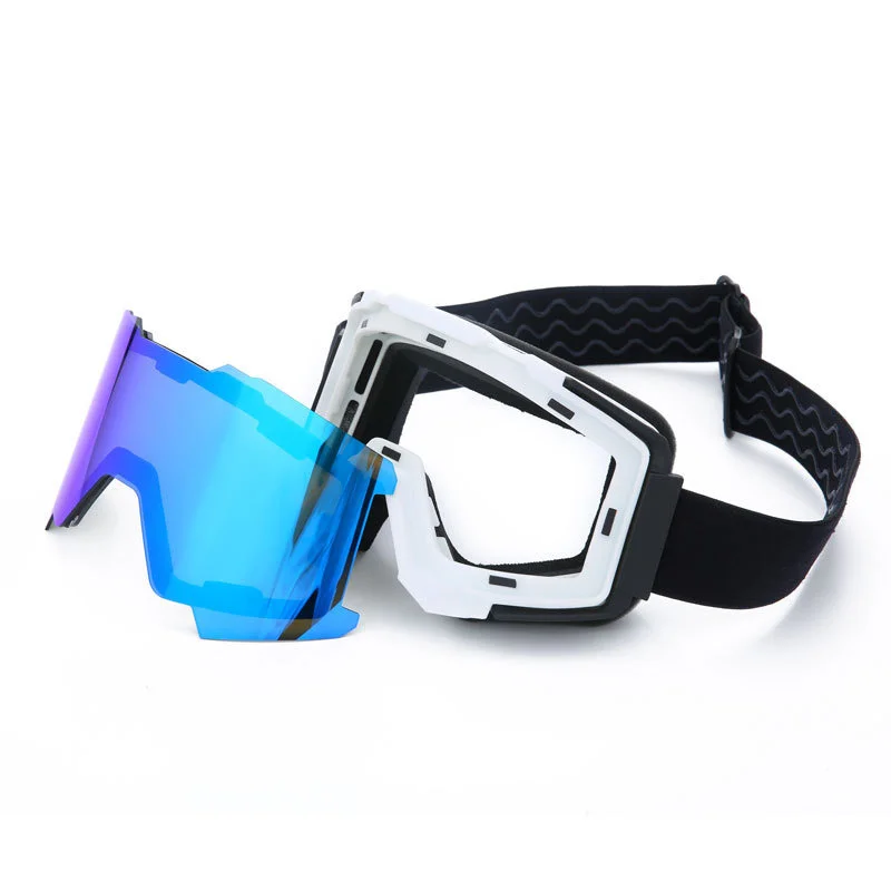 Double-Layer Anti-fog Goggles, Revo Filme Real, Máquina de Armadura, Hx28, Sucção Magnética, Óculos de Esqui, Novo