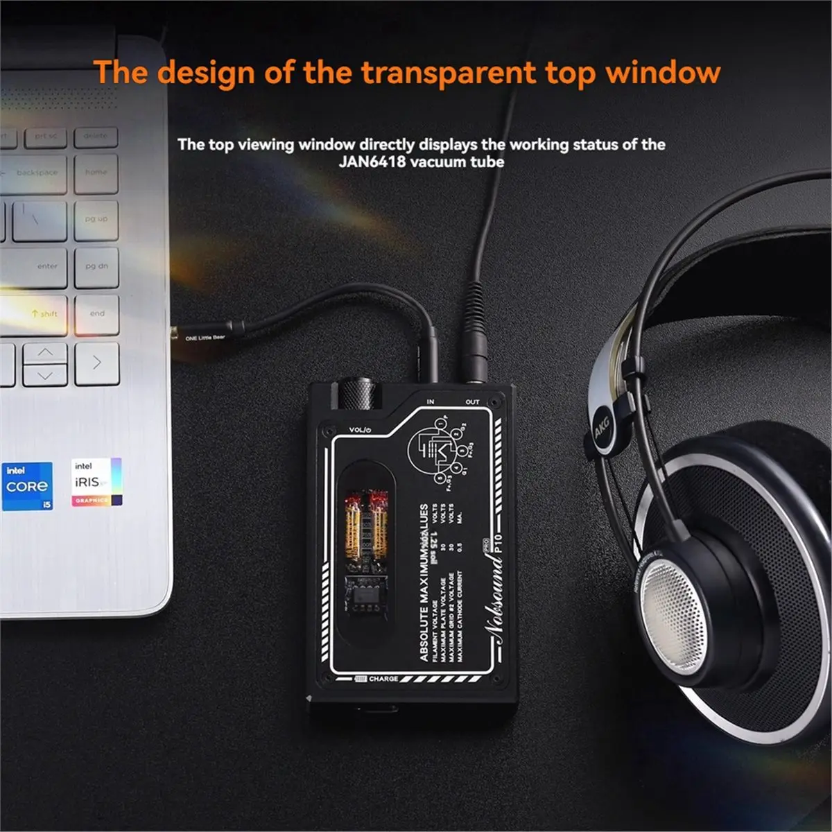 DTC5 For P10 PRO Portable Tube Headphone Amplifier HiFi Mini Audio Desktop Headphone Amp for PC Phone Tablet (US)