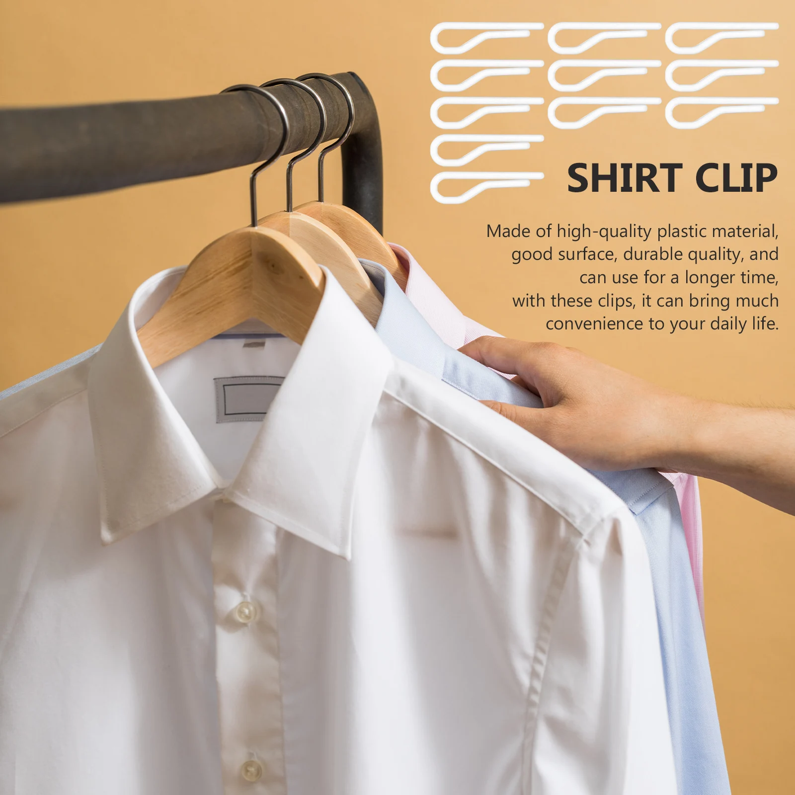 

200pcs Shirt Clamps Garment Clips Clothes Fixing for Pants Sock Underwear Plastic Home Use Strong Rust Resistant Smooth