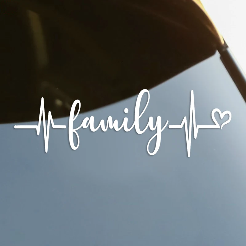 Waterproof Auto Decors on Car Body Bumper Rear Window Laptop Family Heartbeat Die-Cut Vinyl Decal Car Sticker