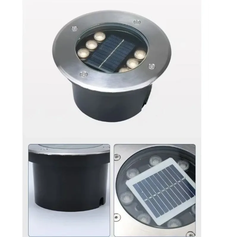 Waterproof Outdoor Embedded Floor Lamp LED Solar Powered Underground Tile Light