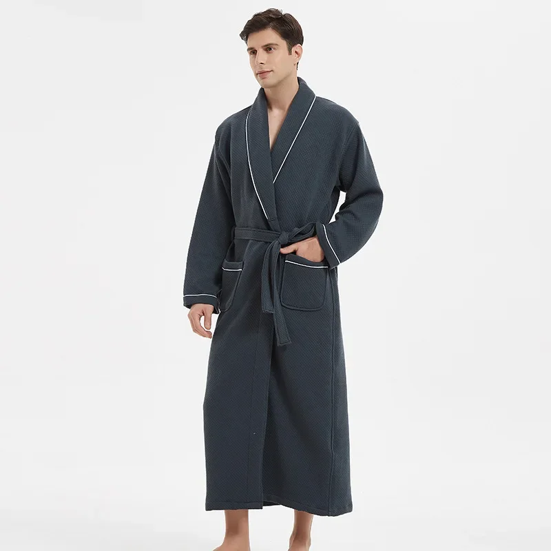 Frauen Bademantel Baumwolle dicke Nachtwäsche Winter warme Robe Bademantel lässig Langarm Bade mäntel Home Wear Kleidung Kimono Robe