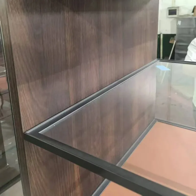 Double door European wing cabinet Glass Solid wood aircraft  Boutique Seven chest