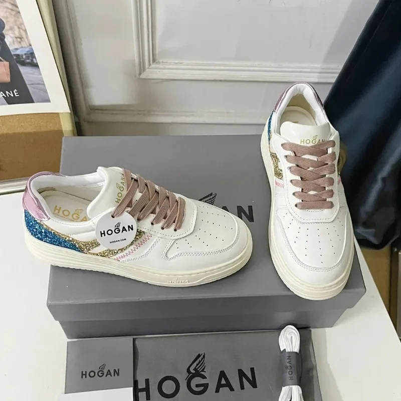 Hogan 2023 New Fashion Casual Sneakers Men's Shoes Women's Shoes Women's High-end Fake White Shoes