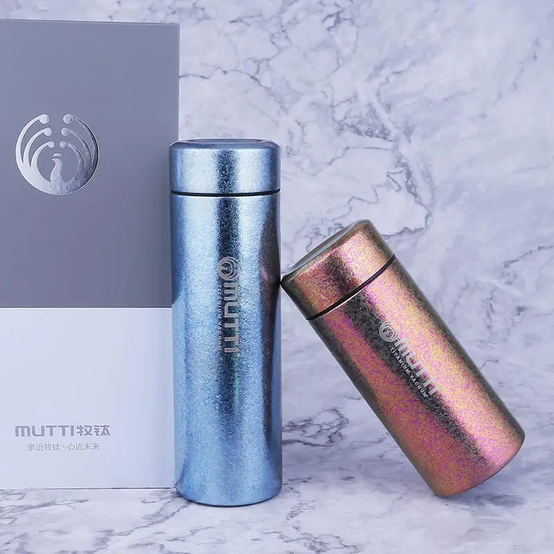 Titanium Vacuum Thermos Water Bottle Titanium Vacuum-Insulated Travel Mug Titanium Spill-Proof Cup Mug Titanium Double-Wall Cup