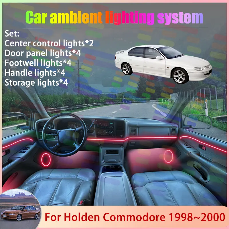

Для Holden Commodore MK3 3-го поколения VT 1998~2000 1999: Комплект атмосферной RGB-подсветки с эффектом бегущих огней (2/24 шт.)