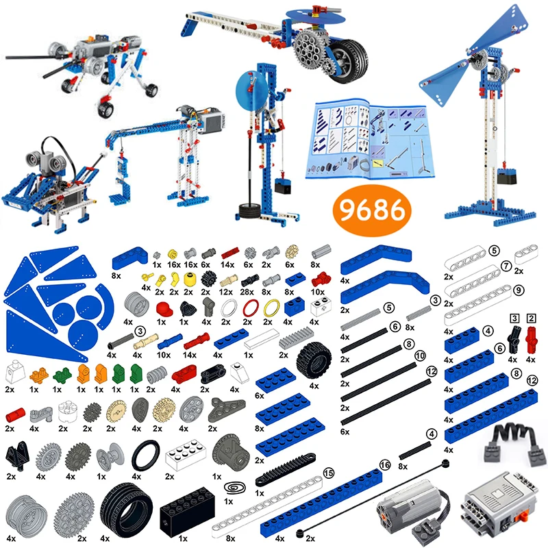 

NEW MOC 9686 spare parts domestic technology building block mechanical teaching aid set motor battery box Fit For MOC EV3