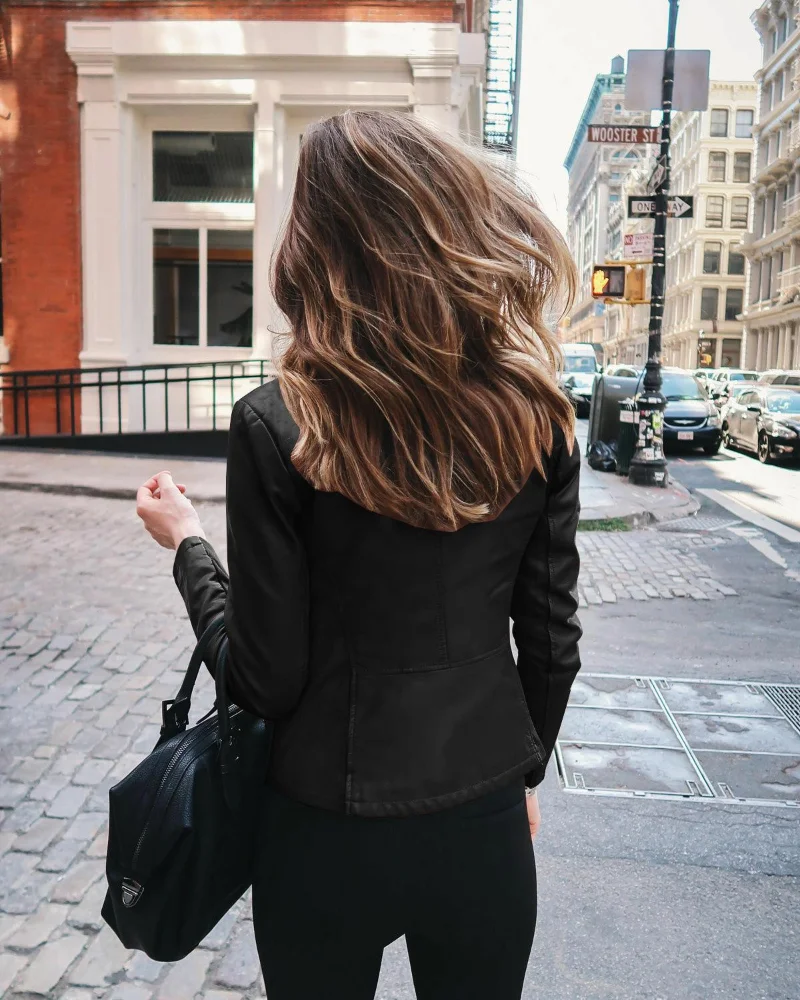 Women Bike  Coat  PU Leather Outwear Zipper Outfit Spring Autumn WomeFashion Short  Thin Female Jacket  2023 Jackets for Women