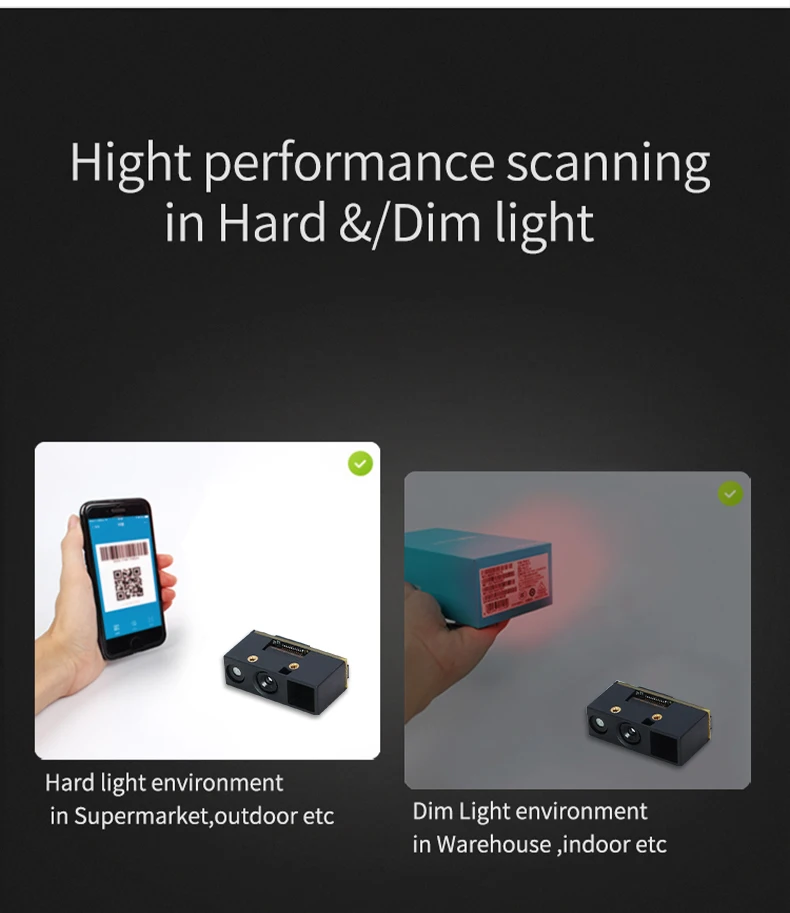 Yokoscan 2D QR OEM Barcode Scan Engine Megapixel Imager with Corss Laser Aiming Line, High Scan Performance and Small Size E20