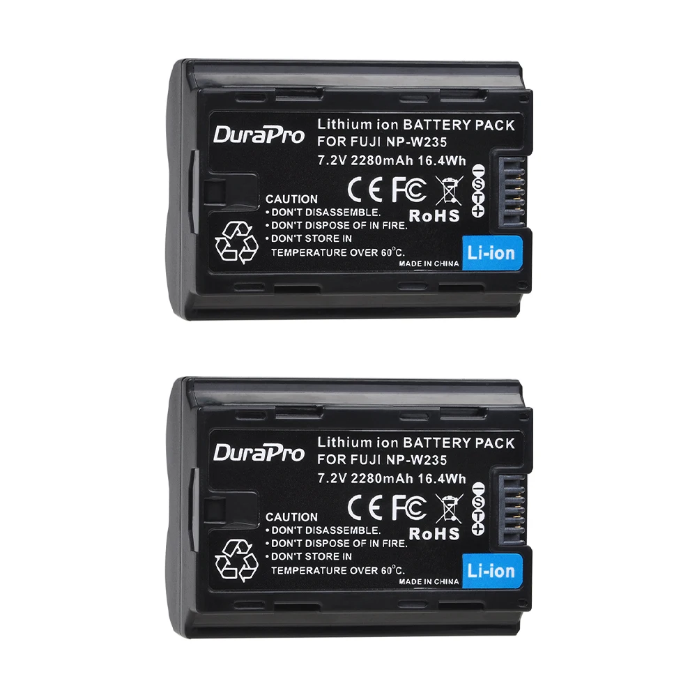 2280mAh Replacement Battery NP W235 for Fuji X-T4, XT4, X-H2S, GFX100S, GFX 50S II, NP-W235 Battery