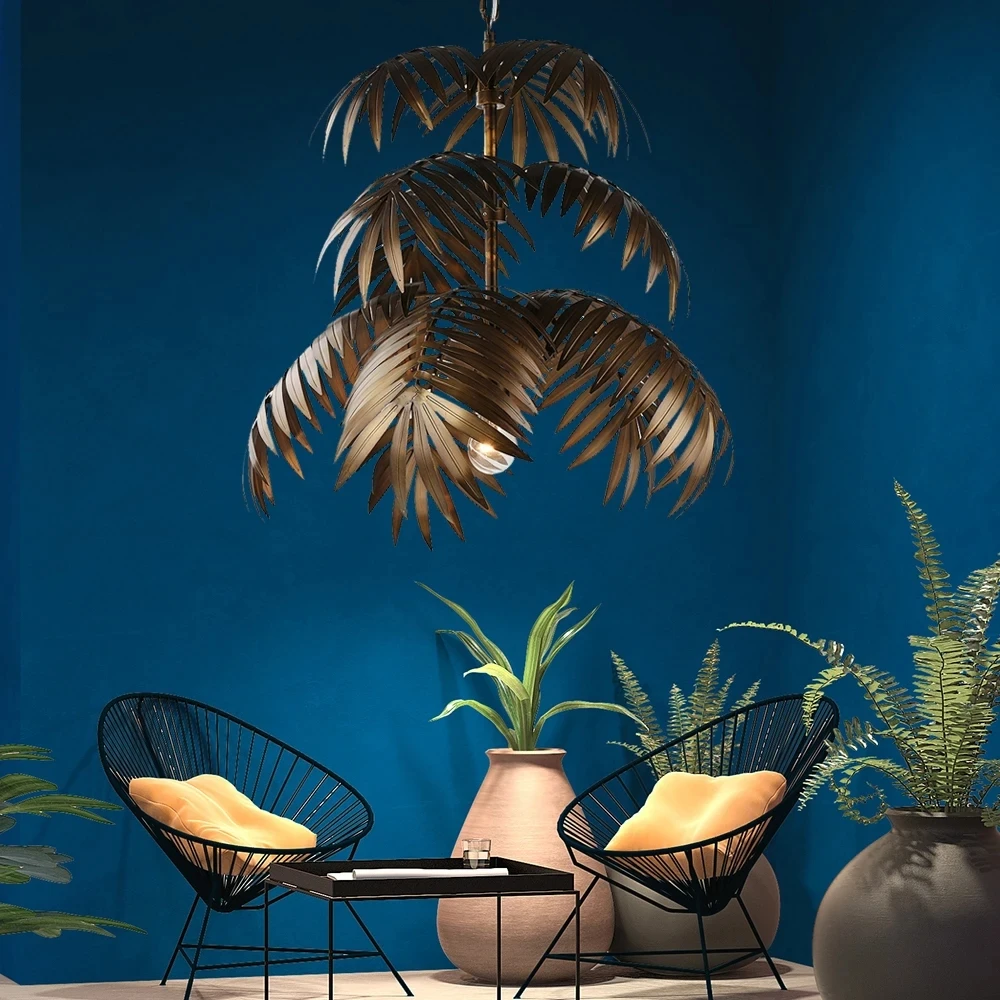 Modern industrial LED E27 coconut tree chandelier tropical bohemian style parlor dining room bedroom lobby hotel hanging lights