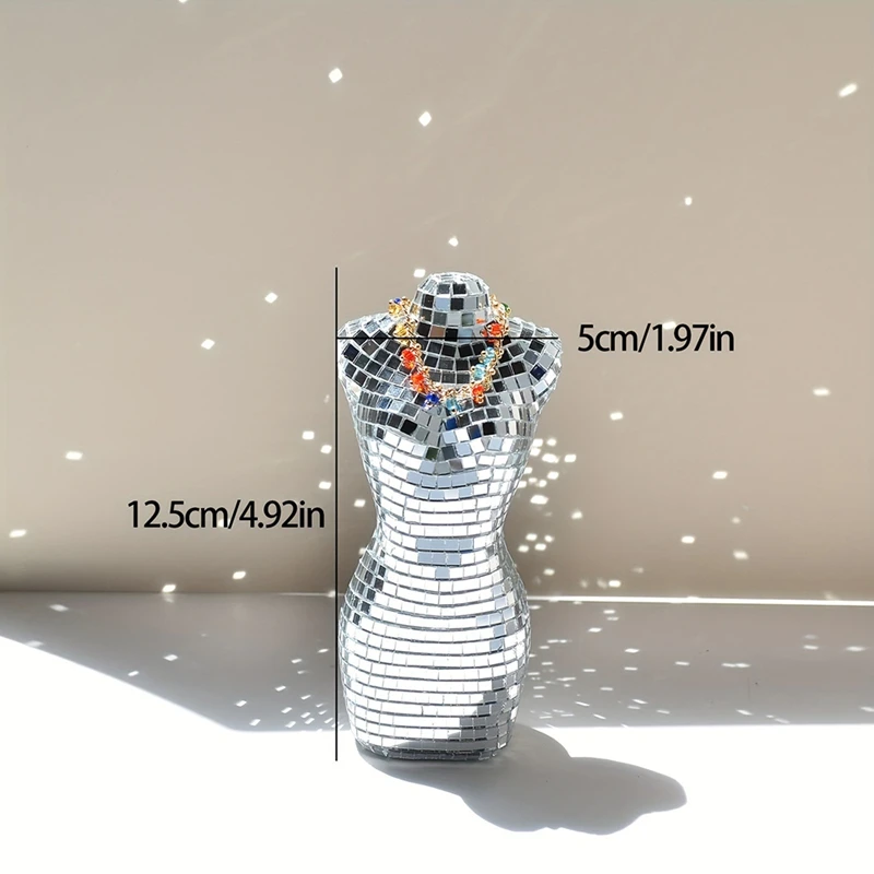 Handmade Ceramic Disco Vase, 7-Inch Silver Floral Vase for Home Art Decor [Laa259]