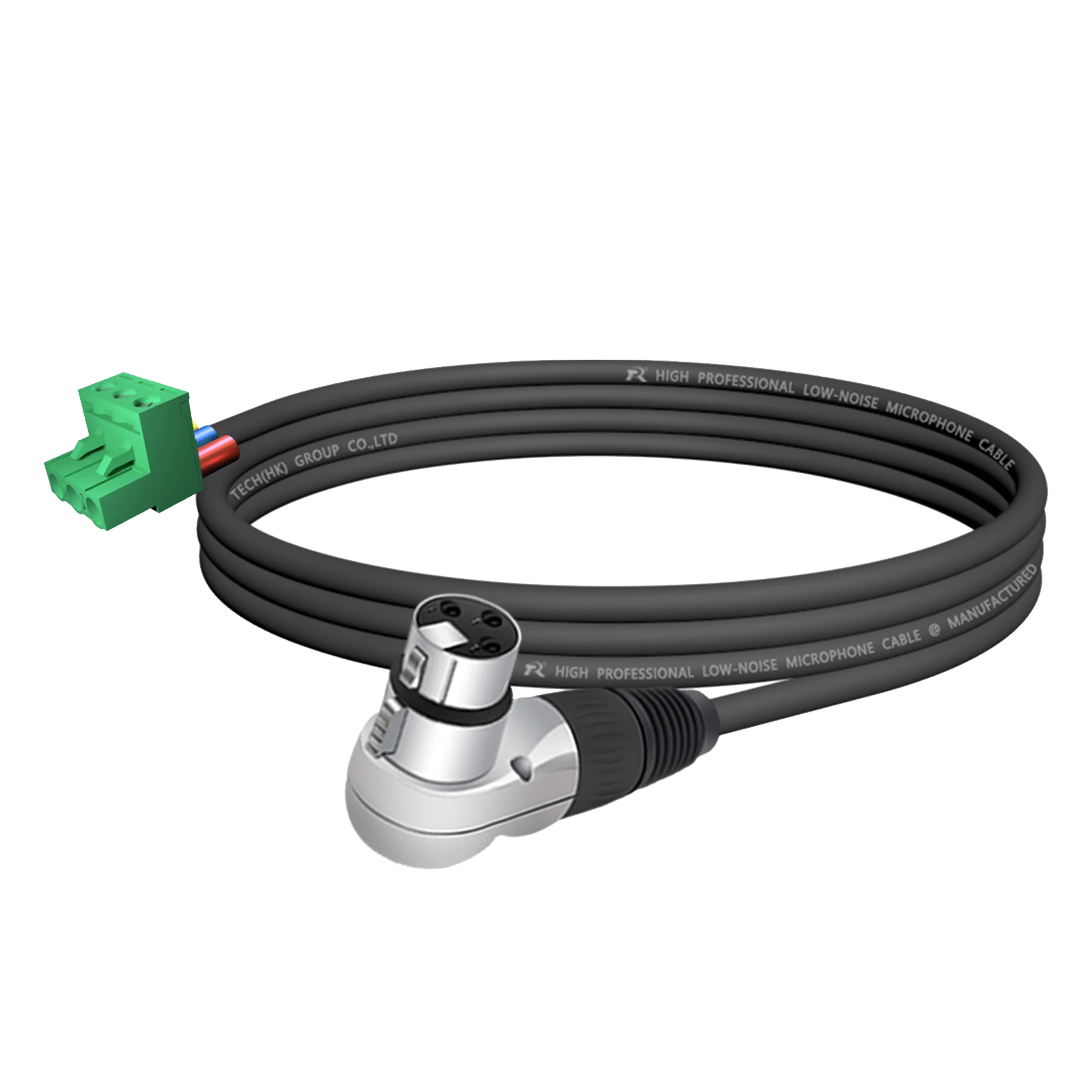 3-PIN rechtwinkliges Mikrofonverlängerungskabel zu 3-PIN Phoenix-Kabel, 5,08 mm 3-PIN PCB-Schraubklemme mit Abschirmung, für Lautsprecher, Tonstudio – Detail 9