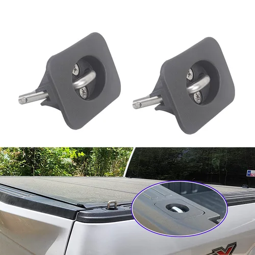 Imagen 2 del producto 1 par de ancla de amarre para camioneta, gancho de Clip de anillo en D de pared lateral superior para cama de camión retráctil para Ford F150 98-14 para Silverado GMC Sierra