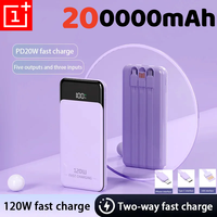 ONEPLUS 200000mAh Large Capacity Super Fast Charging Mobile Power Bank Convenient 120W built-in three wire Suitable for iPhonei