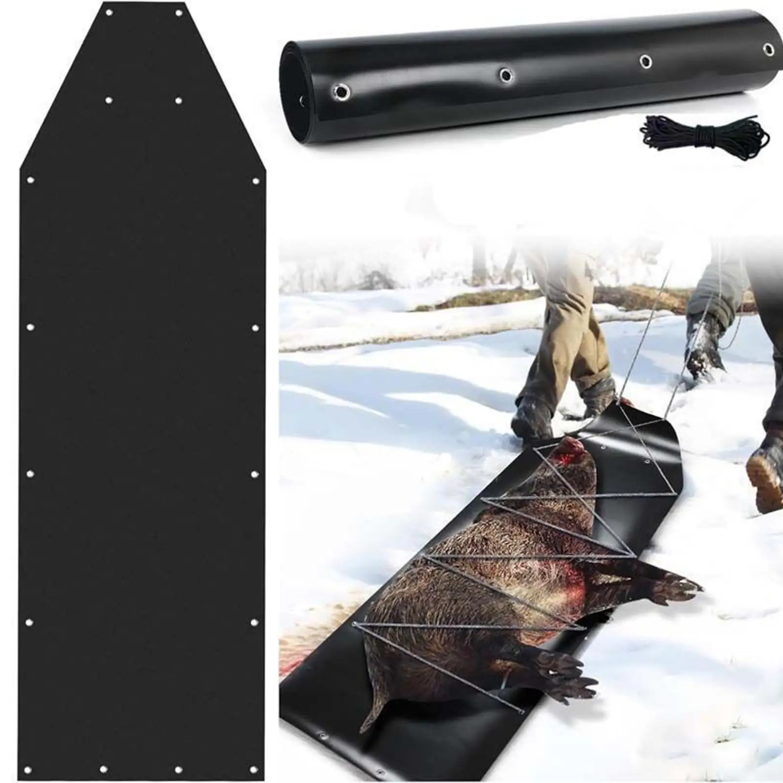Game Drag Sled Heavy Duty Game Hauler With Rope Outdoor Slider Hauling Equipment Gear For Firewood Decoy Snow Hunter Trophy