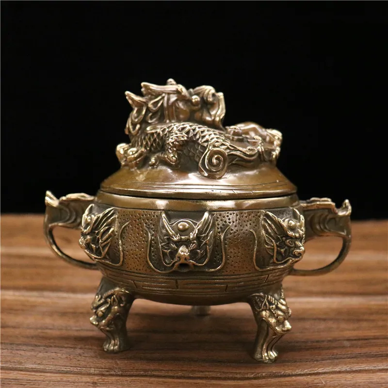 Pure copper , ancient nine-dragon , tools for the incense ceremony, aromatherapy burner, inc