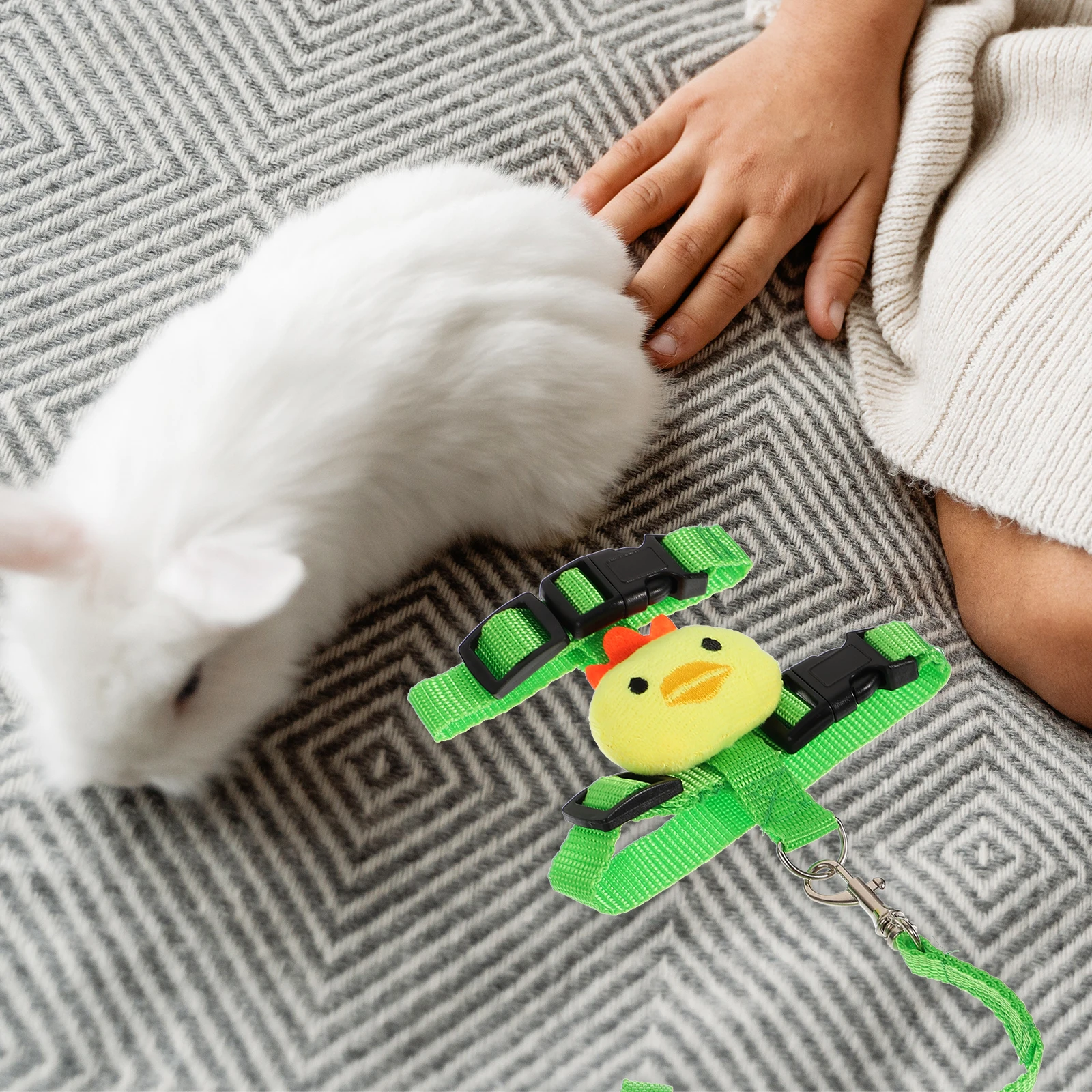 

Pet Harness Leash Set Small Pets Traction Rope Adjustable Rabbit Ferret Guinea Pig Light Size Polyester Outdoor Supplies