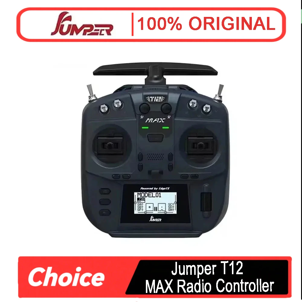 

Jumper T12 MAX 2.4GHz RC Transmitter Built-in ELRS 500mW 16CH EdgeTX VS-M Hall Gimbals for FPV Racing Freestyle Drone