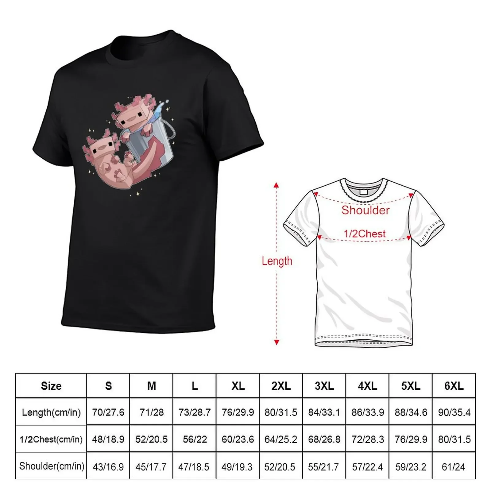 Block Axolotls T-Shirt quick-drying shirts graphic boys animal print oversized graphic tee mens graphic t-shirts funny