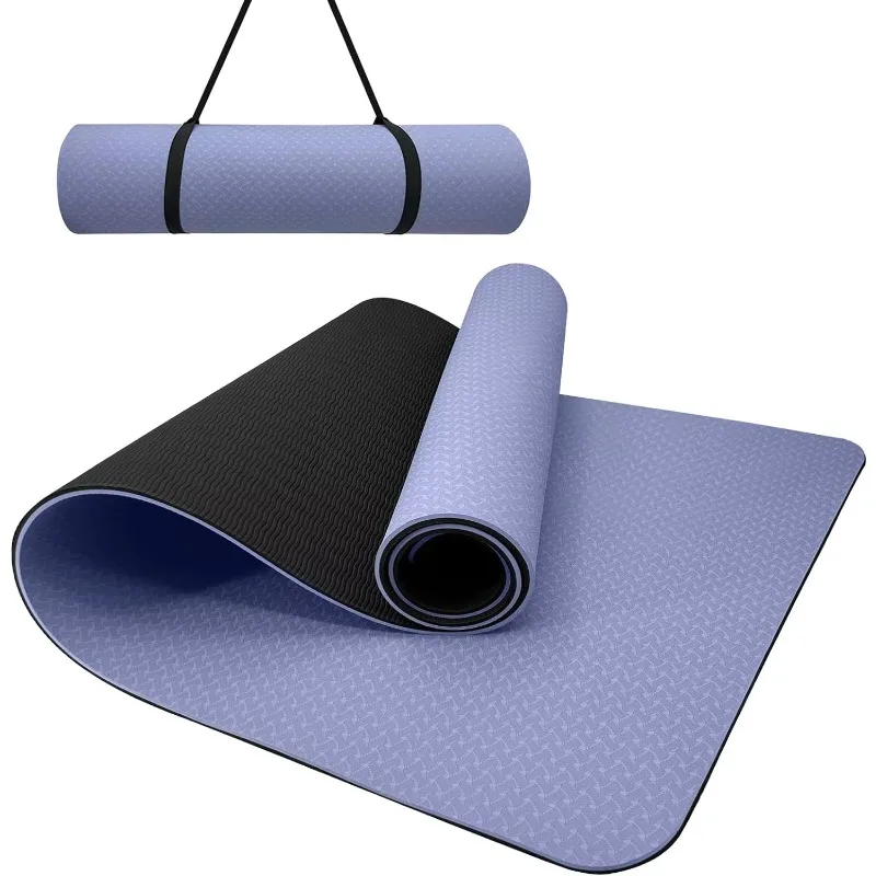 

Eco Friendly Non Slip Anti-tear TPE Fitness & Exercise Yoga Mat with Carrier Strap for Pilates and Fitness