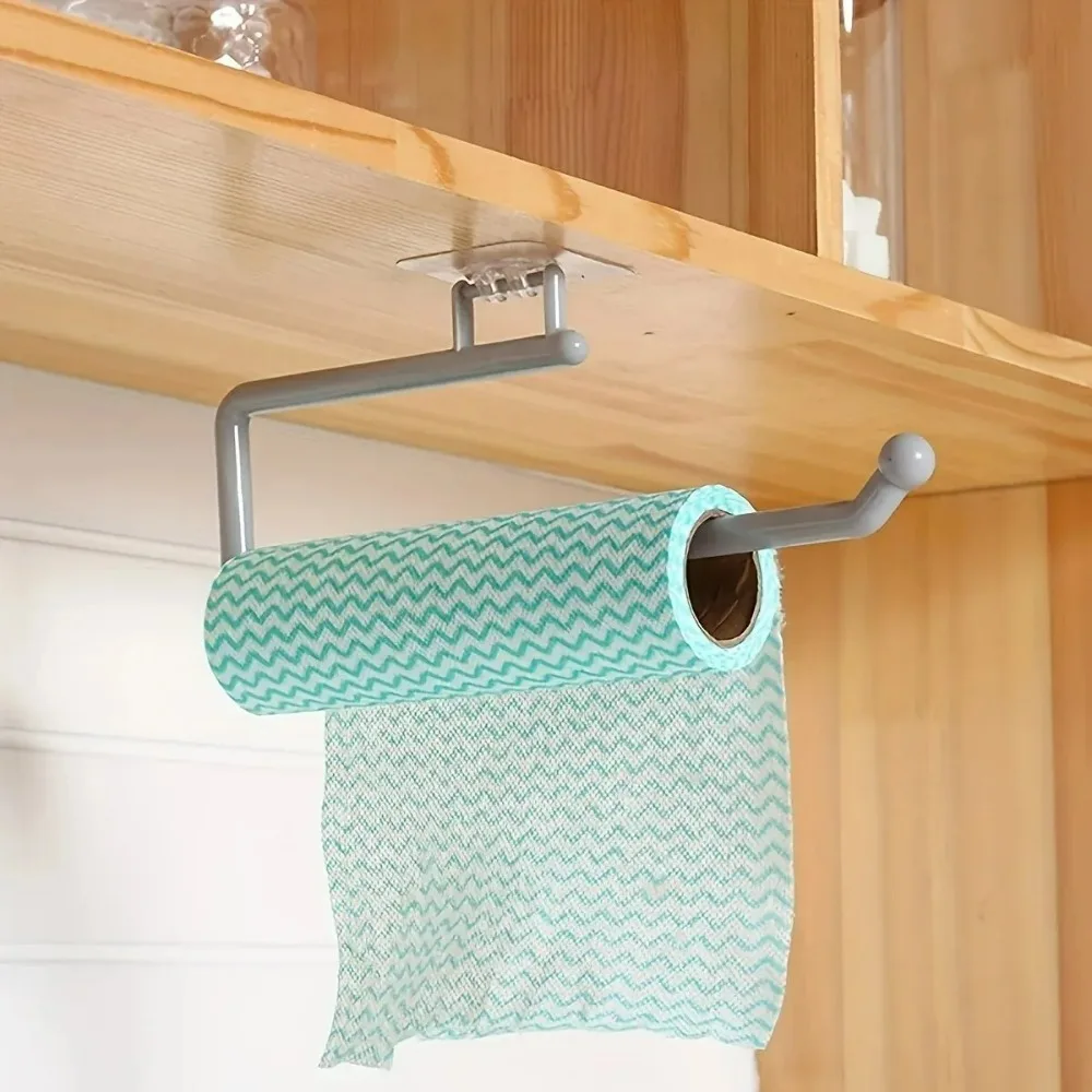 Suporte de Papel Toalha de Cozinha Sem Furos, Suporte de Rolo de Papel, Suporte de Armazenamento de Panos, Suporte de Parede para Toalhas, Acessórios de Cozinha e Banheiro