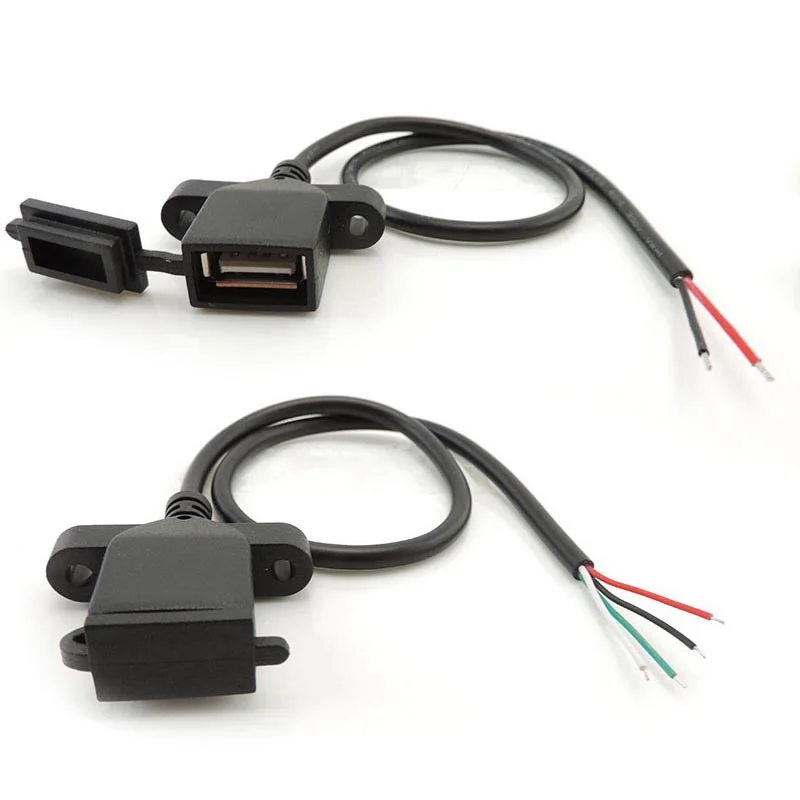 2pin 4pin diy USB Female Plug power Socket cable Dust Proof Cover Connector Welding Wire power supply Port Data Charging t1