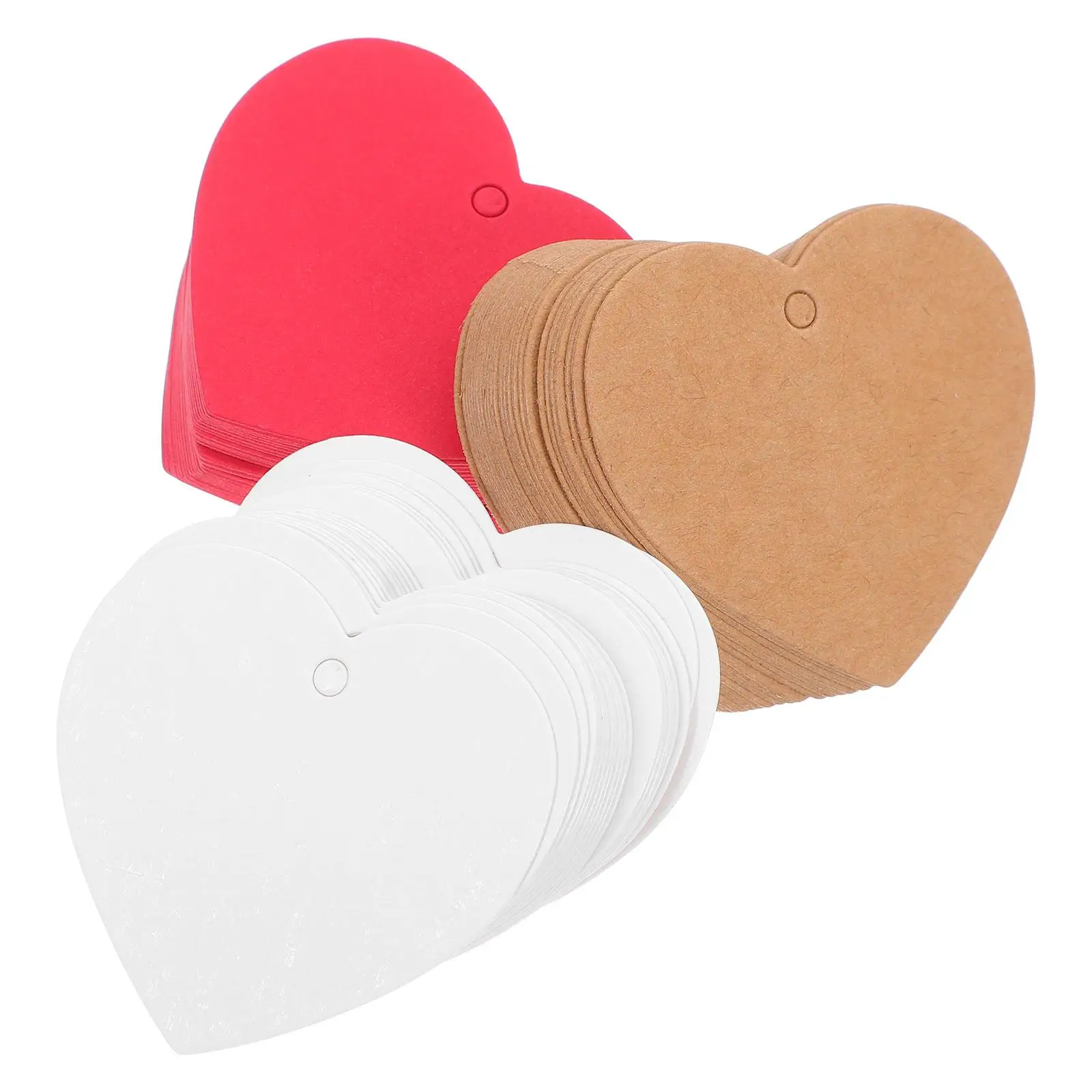 

300 Pcs Paper Blank Love Cards Valentine Decorations Red Brown White Craft Gift Gift Packing Small Heart Tags Tags
