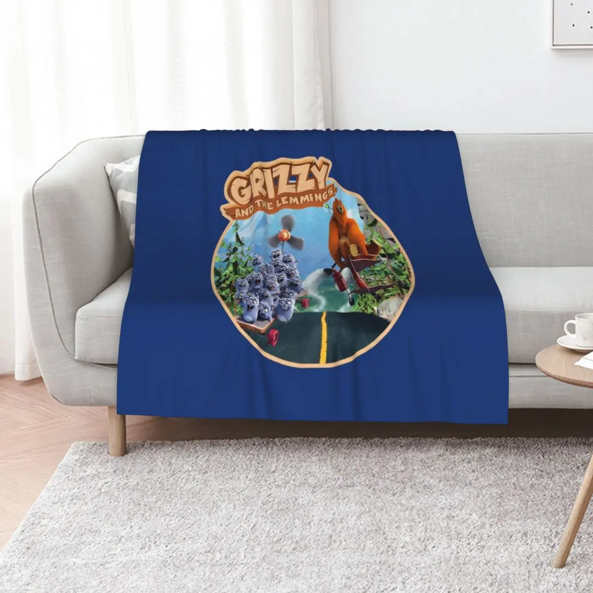 grizzy and the lemmings Throw Blanket Sofa Throw Quilt Furry anime Fashion Sofas Decorative Beds Blankets