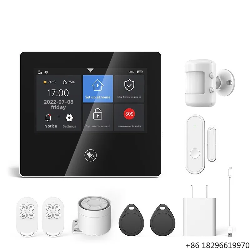 43-inch HD Display 2G 4G Wireless Remote Wi-Fi Smart Home Security Alarm Host System Audio Visual Alerts Theft Prevention