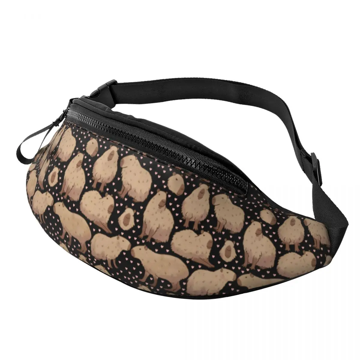 Custom Fashion Cute Pet Capybara Fanny Pack Men Women Crossbody Waist Bag for Traveling Phone Money Pouch
